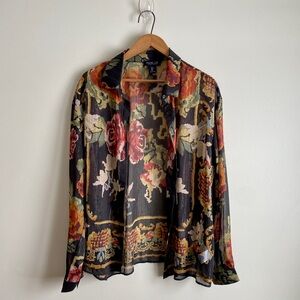 Rachel Zoe Sheer Floral Blouse